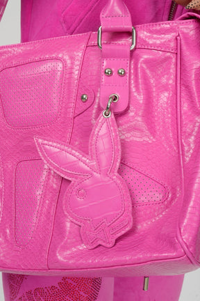 NAMILIA Playboy Charms Moto Shoulder Bag - PINK, onesize