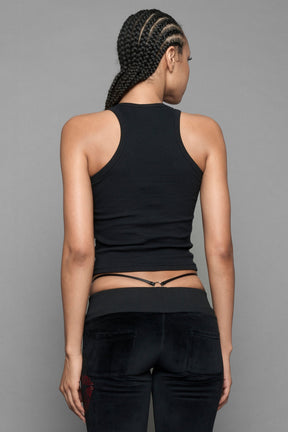 NAMILIA Playboy Crystal Tank - black print, xs