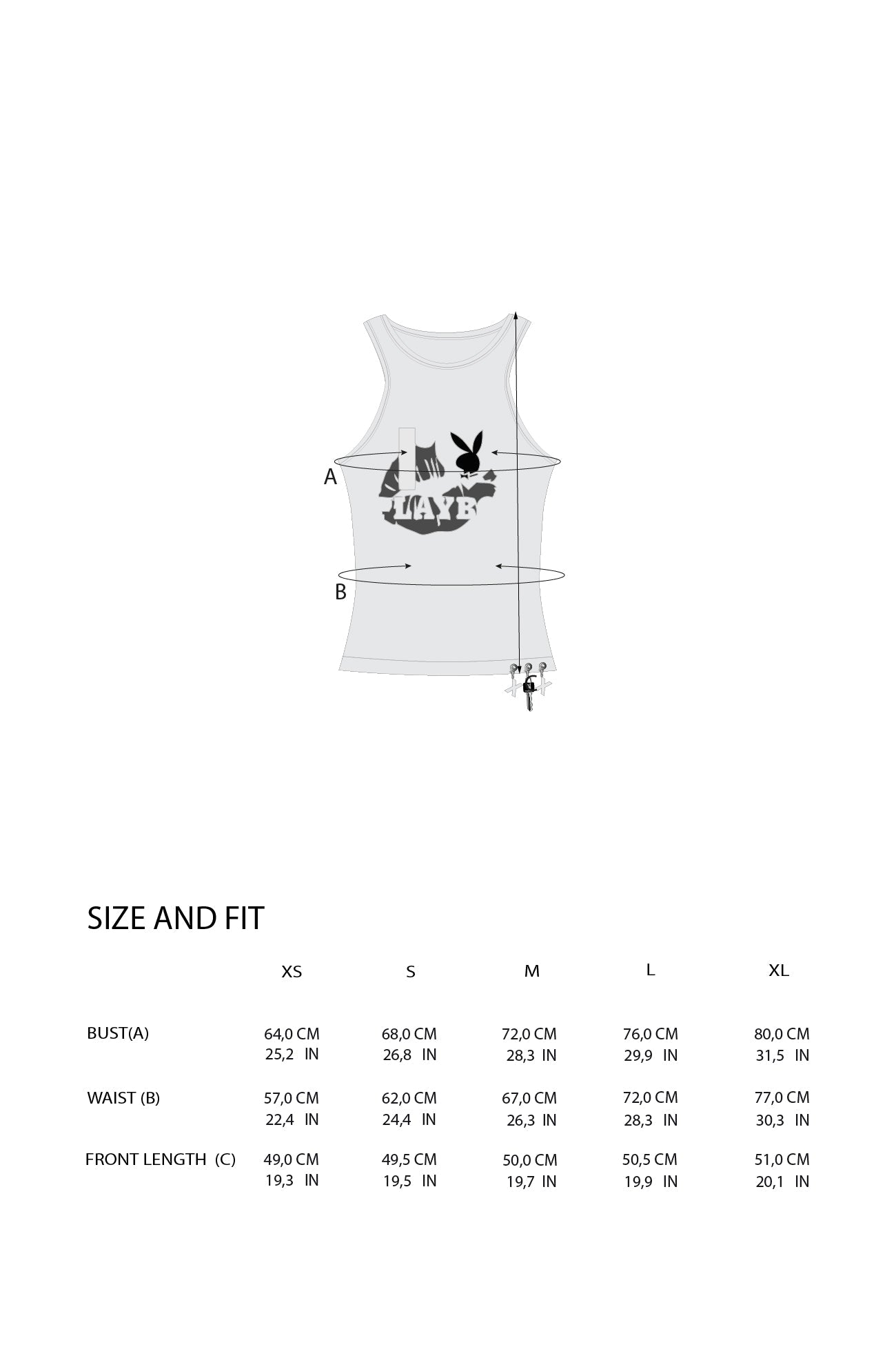 NAMILIA Playboy Crystal Tank - black print, xs
