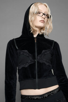 NAMILIA Playboy Lingerie Velour Jacket - black, xs