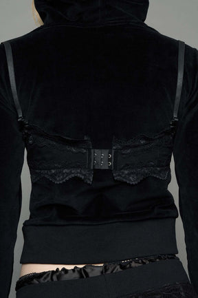 NAMILIA Playboy Lingerie Velour Jacket - black, xs