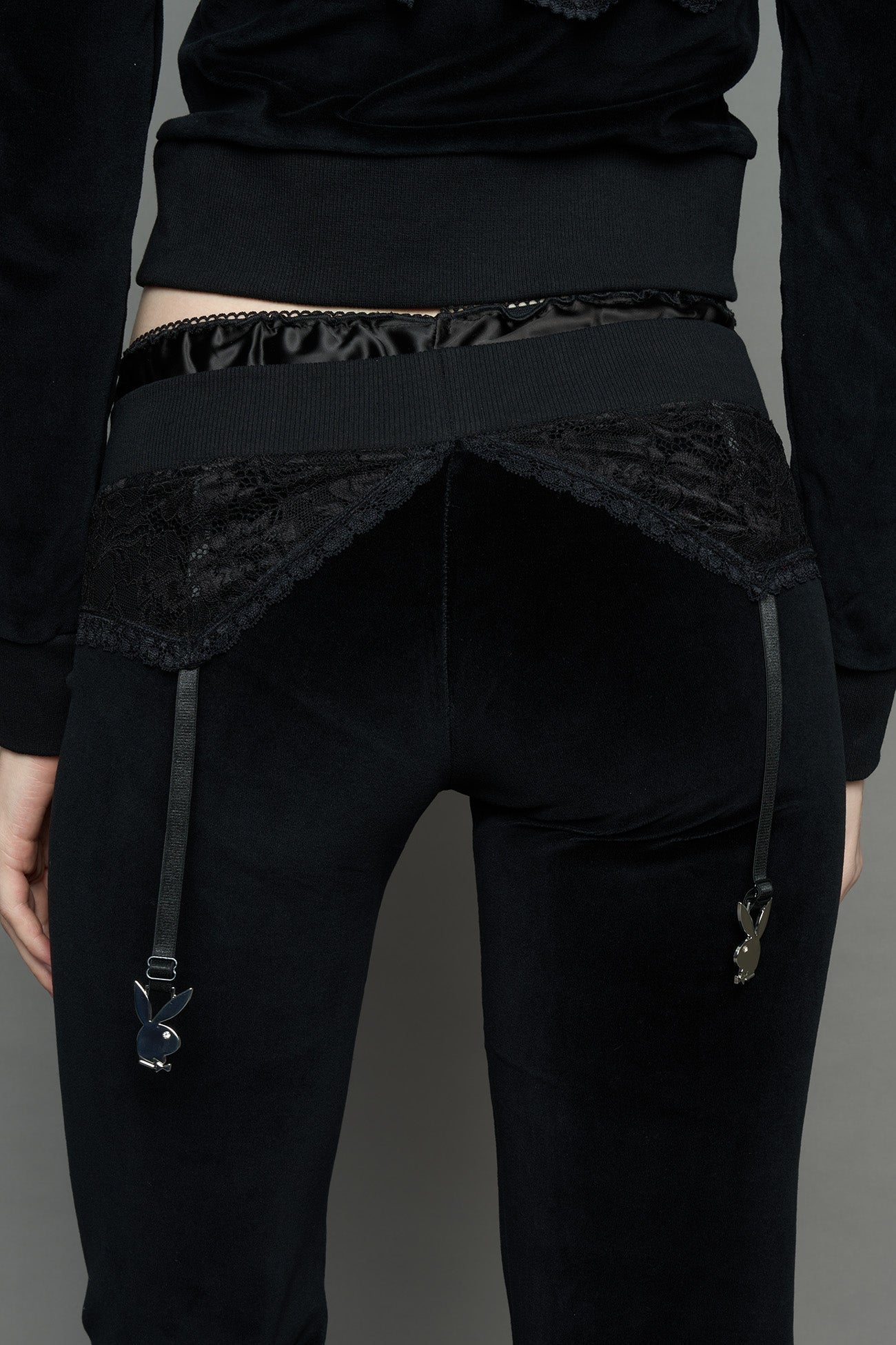 NAMILIA Playboy Lingerie Velour Pants - black, xs
