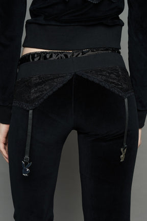 NAMILIA Playboy Lingerie Velour Pants - black, xs