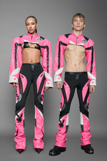NAMILIA Playboy Moto Bolero Jacket - pink/black, xs
