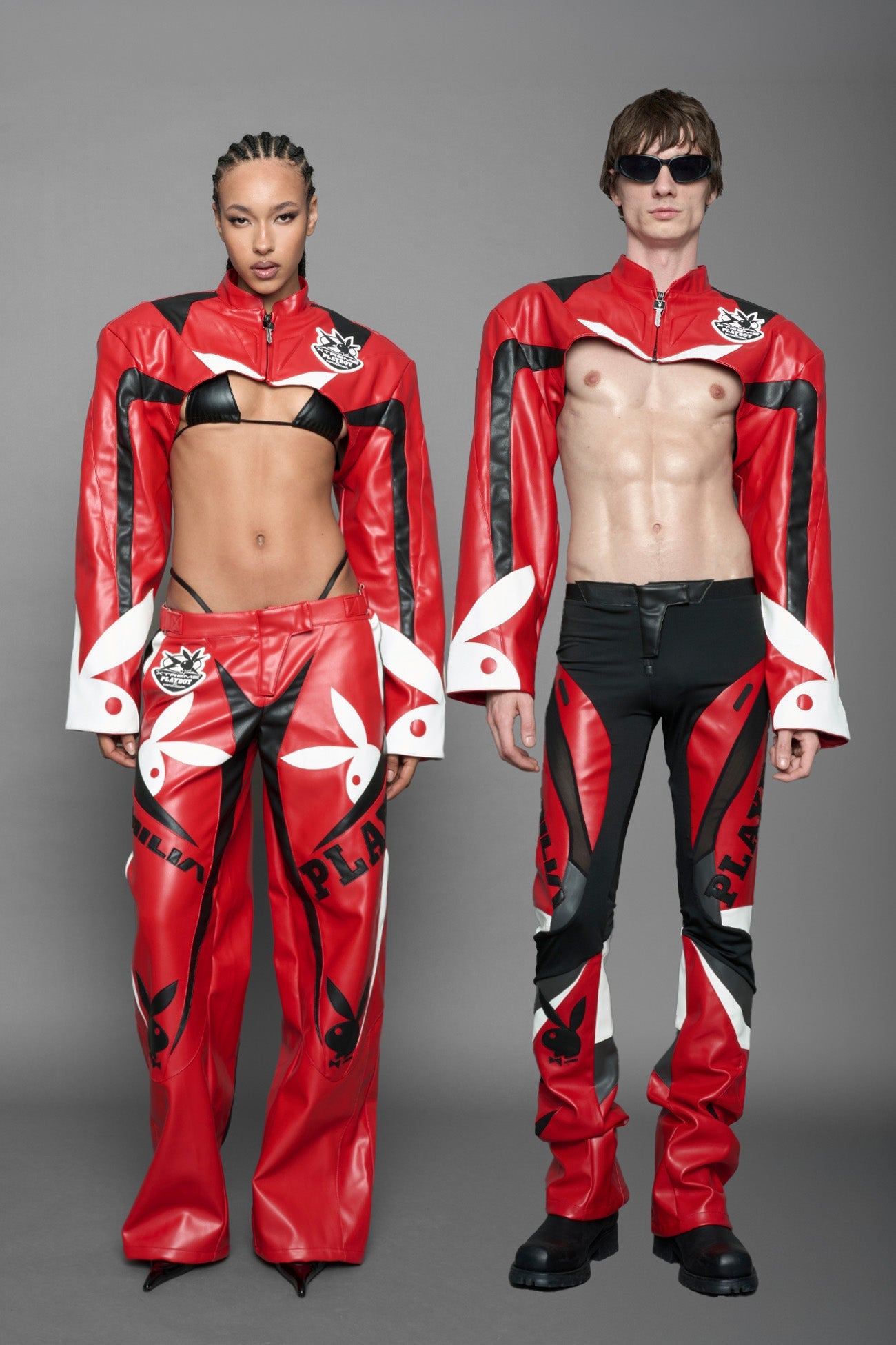NAMILIA Playboy Moto Bolero Jacket - black/ red, xs