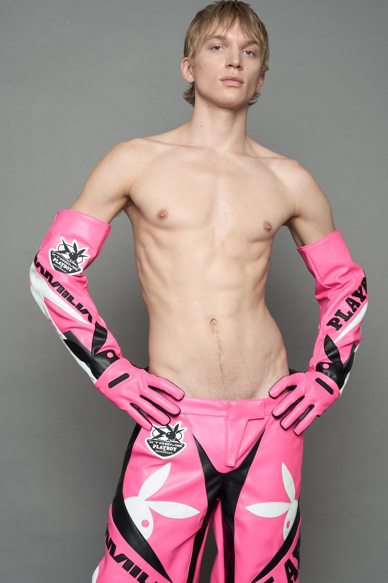 NAMILIA Playboy Moto Gloves - pink black, s