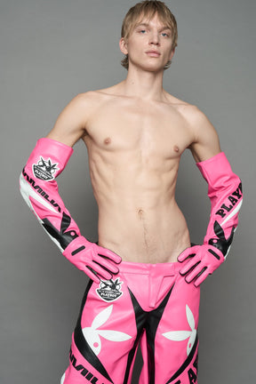 NAMILIA Playboy Moto Gloves - pink black, s
