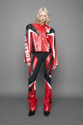 NAMILIA Playboy Moto Jacket - red/ black, xs