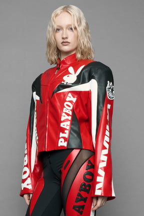 NAMILIA Playboy Moto Jacket - red/ black, xs