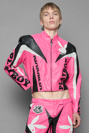 NAMILIA Playboy Moto Jacket - pink/ black, xs