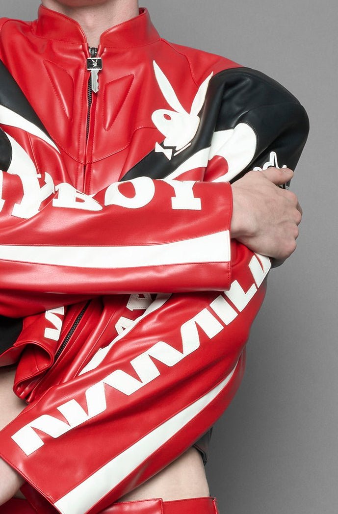 NAMILIA Playboy Moto Jacket - red/ black, xs