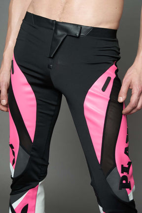 NAMILIA Playboy Moto Mesh Pants - pink/black, xs