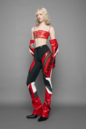NAMILIA Playboy Moto Mesh Pants - red/ black, xs
