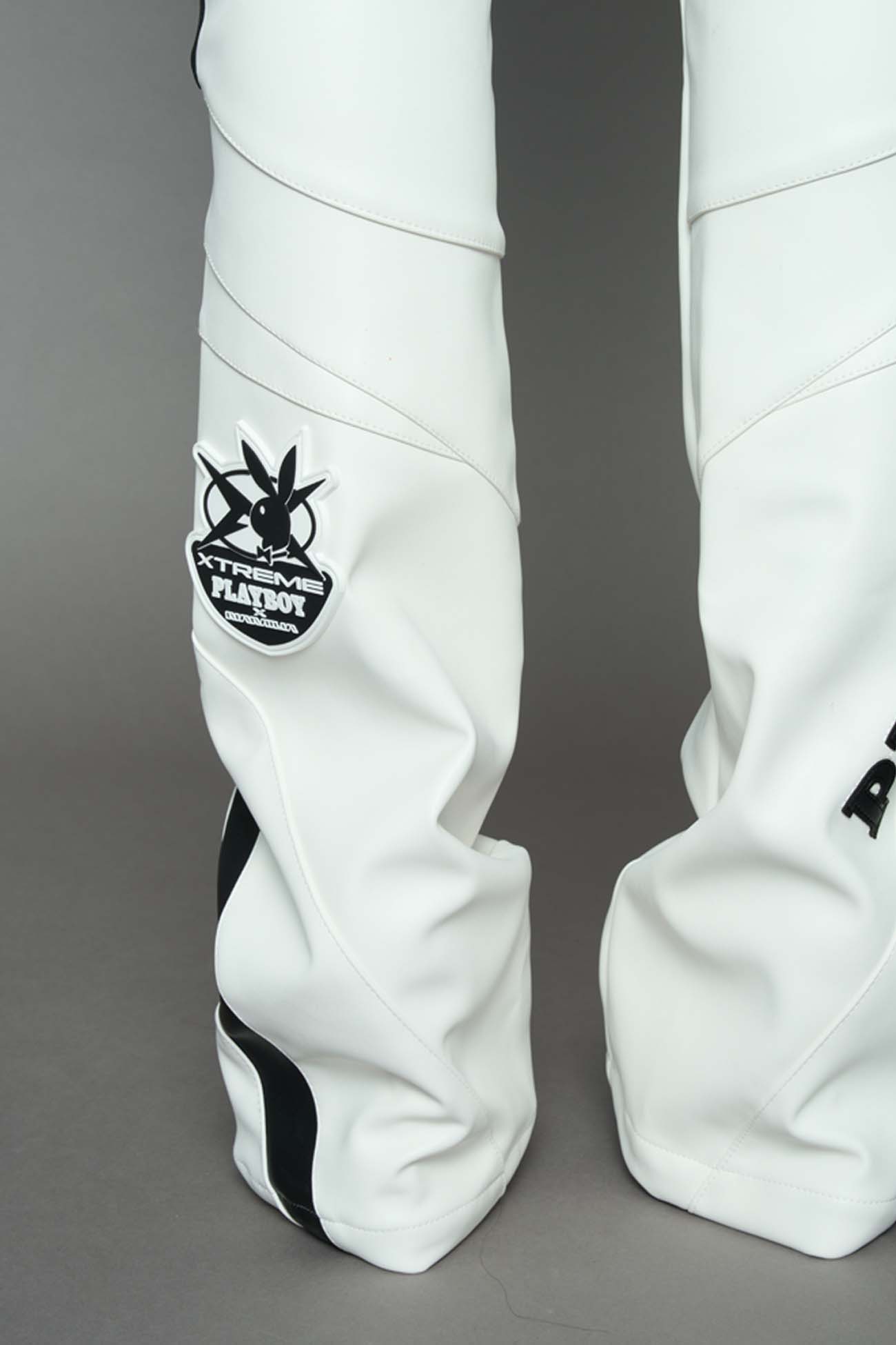 NAMILIA Playboy Moto Mesh Pants - white/ black, xs