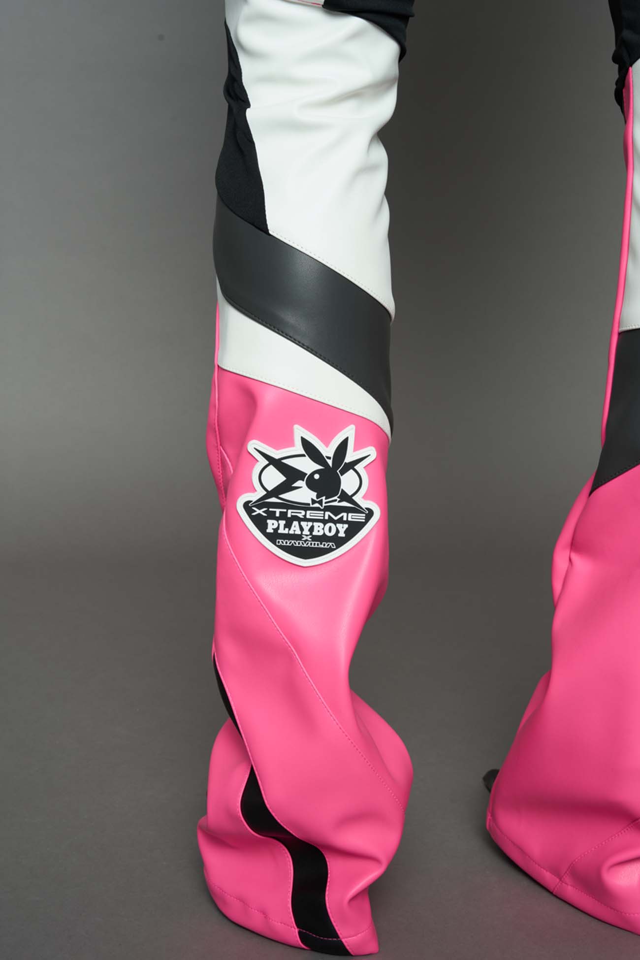 NAMILIA Playboy Moto Mesh Pants - pink/black, xs