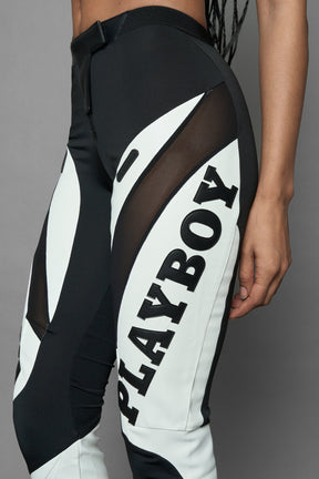 NAMILIA Playboy Moto Mesh Pants - white/ black, xs