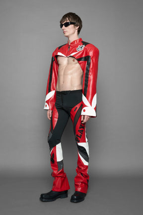 NAMILIA Playboy Moto Mesh Pants - red/ black, xs