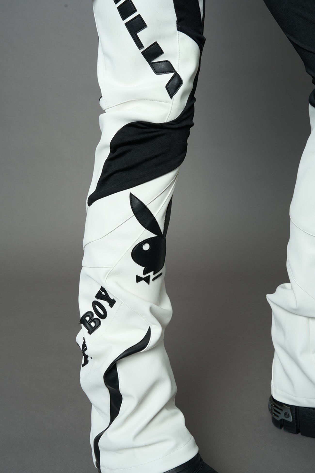 NAMILIA Playboy Moto Mesh Pants - white/ black, xs