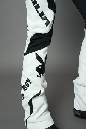 NAMILIA Playboy Moto Mesh Pants - white/ black, xs