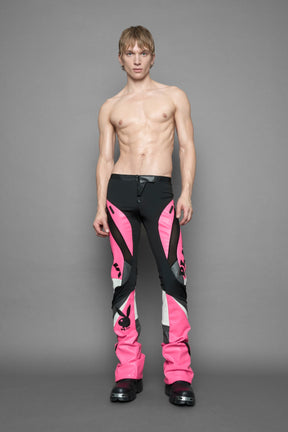 NAMILIA Playboy Moto Mesh Pants - pink/black, xs