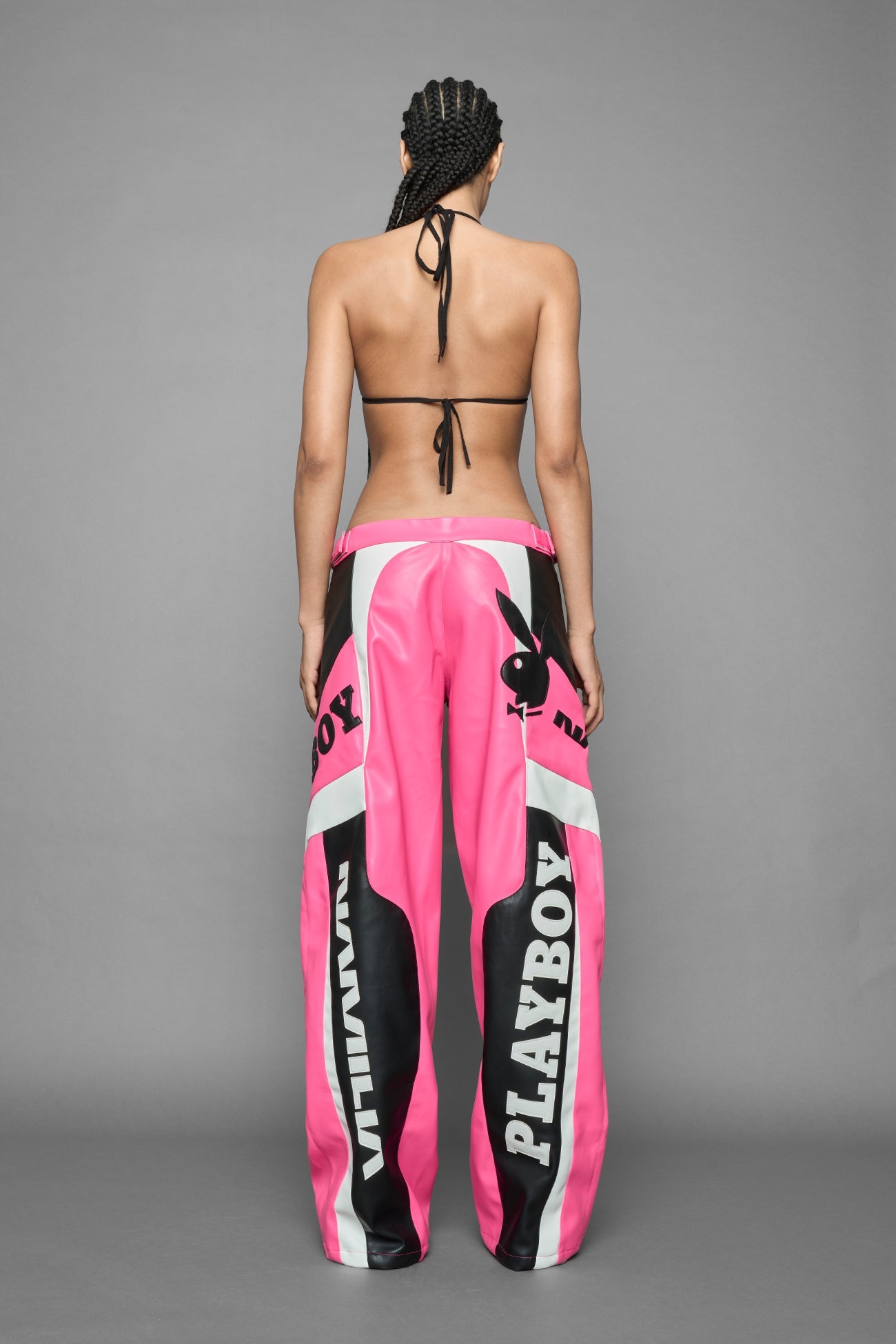 NAMILIA Playboy Moto Pants - pink/ black, xs