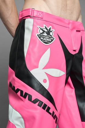 NAMILIA Playboy Moto Pants - pink/ black, xs
