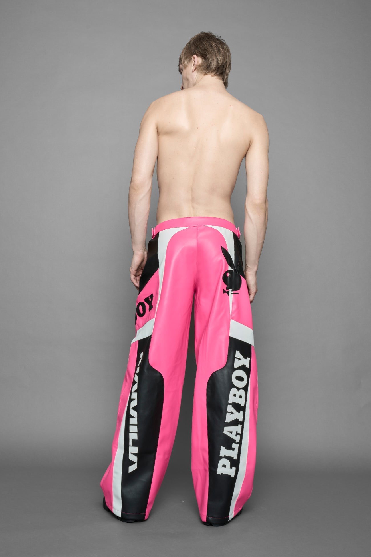 NAMILIA Playboy Moto Pants - pink/ black, xs