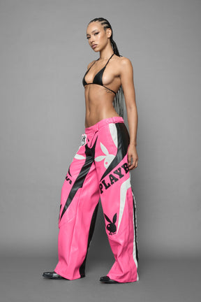 NAMILIA Playboy Moto Pants - pink/ black, xs