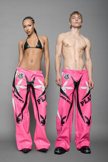 NAMILIA Playboy Moto Pants - pink/ black, xs