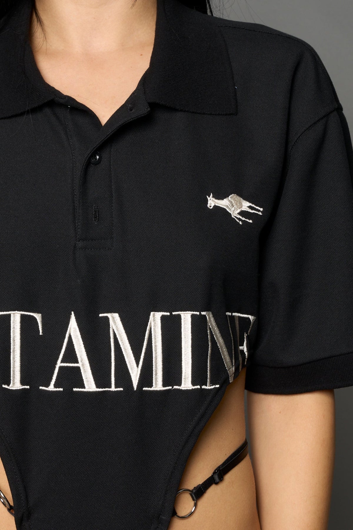 NAMILIA Polo Bodysuit - BLACK, xs