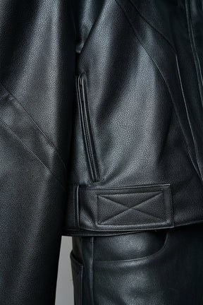 NAMILIA power shoulder moto jacket - BLACK, s