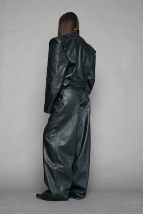 NAMILIA power shoulder moto jacket - BLACK, s