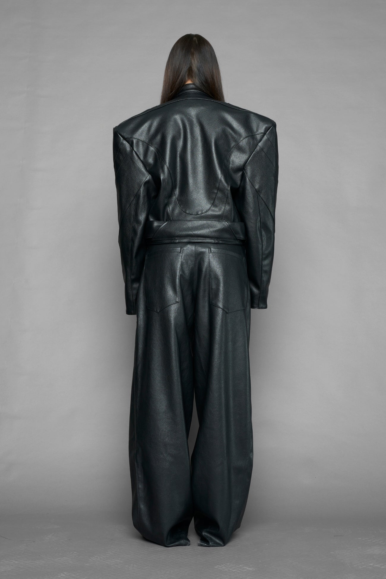 NAMILIA power shoulder moto jacket - BLACK, s