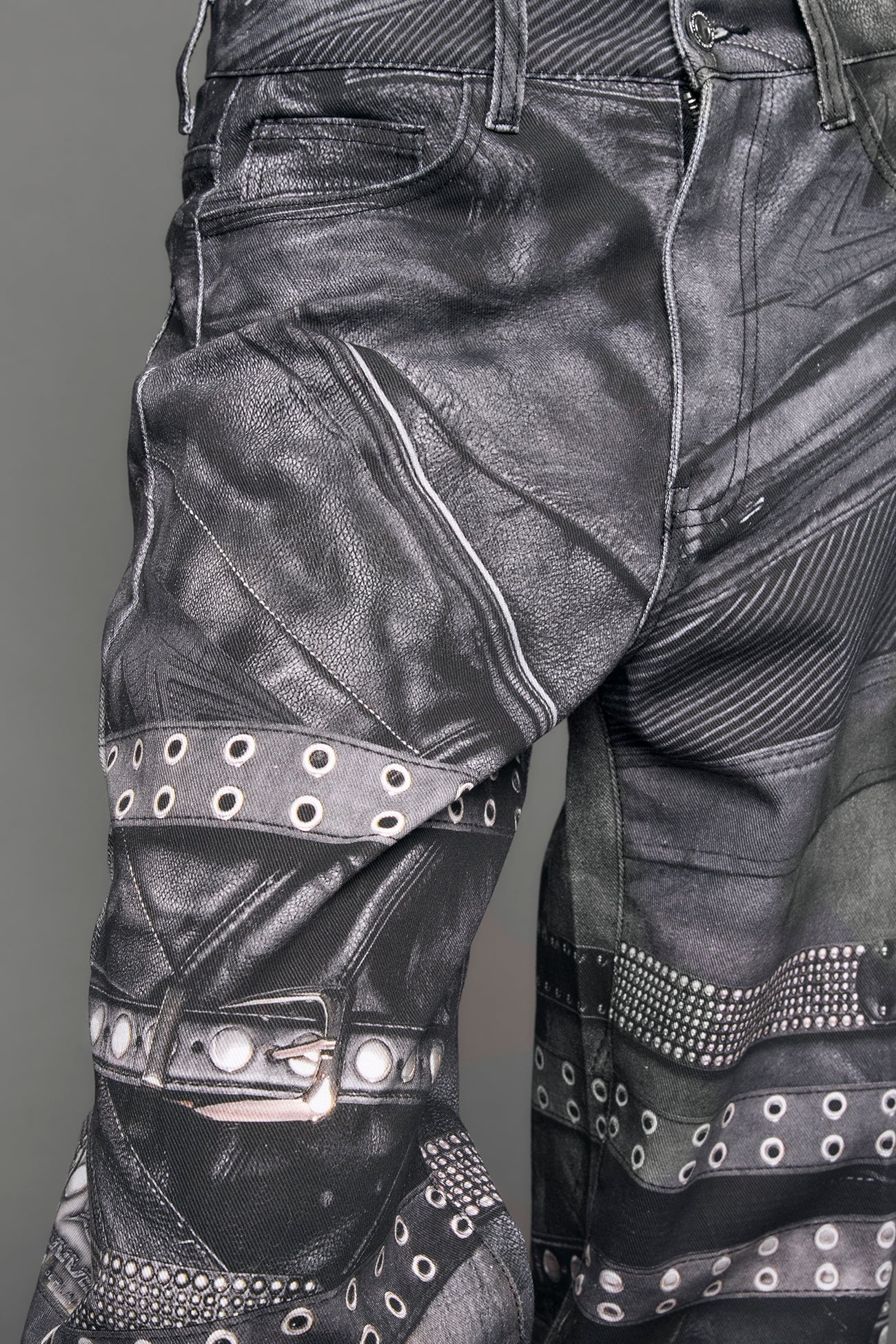 NAMILIA Printed Moto Baggy Pants - black, xs