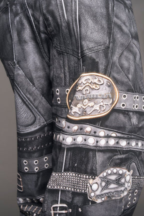 NAMILIA Printed Moto Baggy Pants - black, xs