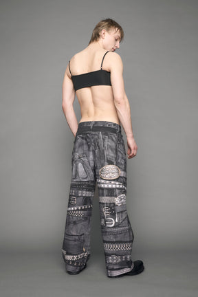 NAMILIA Printed Moto Baggy Pants - black, xs