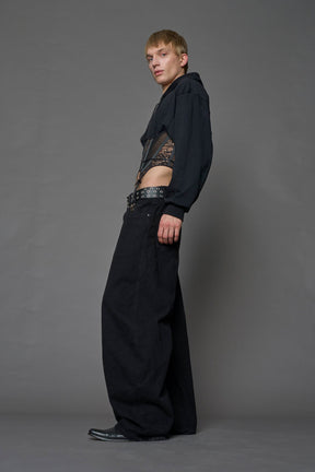 NAMILIA Rockstar Corset Hoodie - BLACK, xs