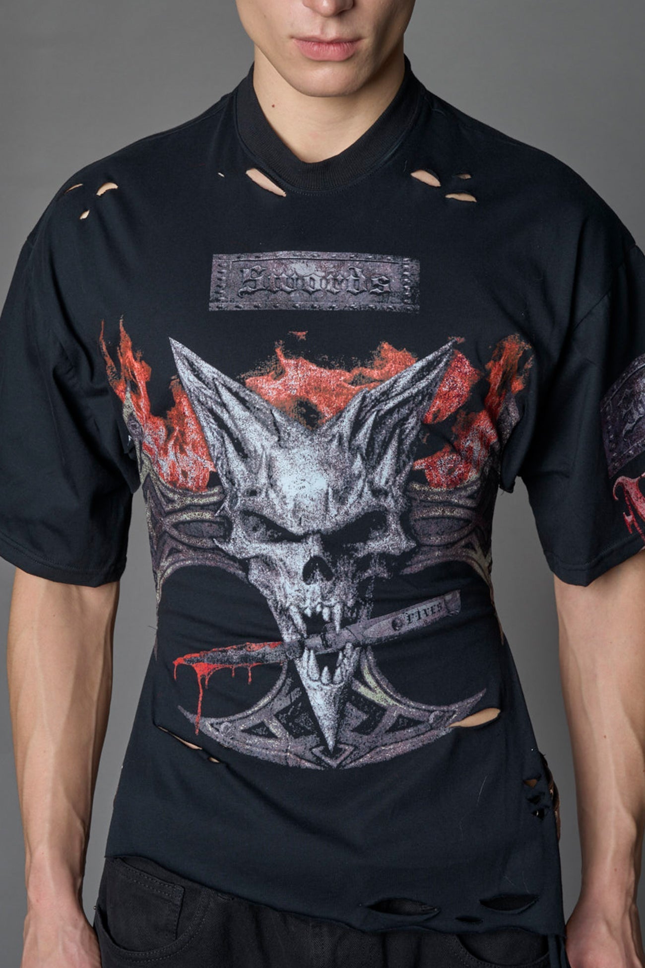 NAMILIA Rockstar Corset Jersey - BLACK PRINT, xs