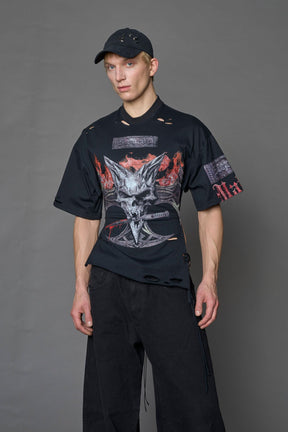 NAMILIA Rockstar Corset Jersey - BLACK PRINT, xs