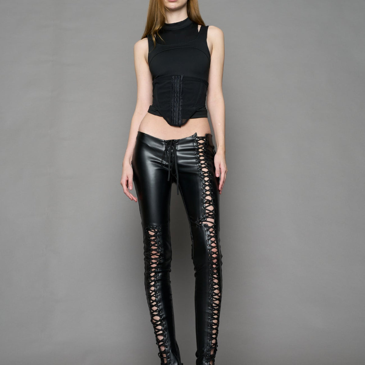 パンツ ROCKERS H BABY python lace up pants namilia-rockstar-lace-up-pants