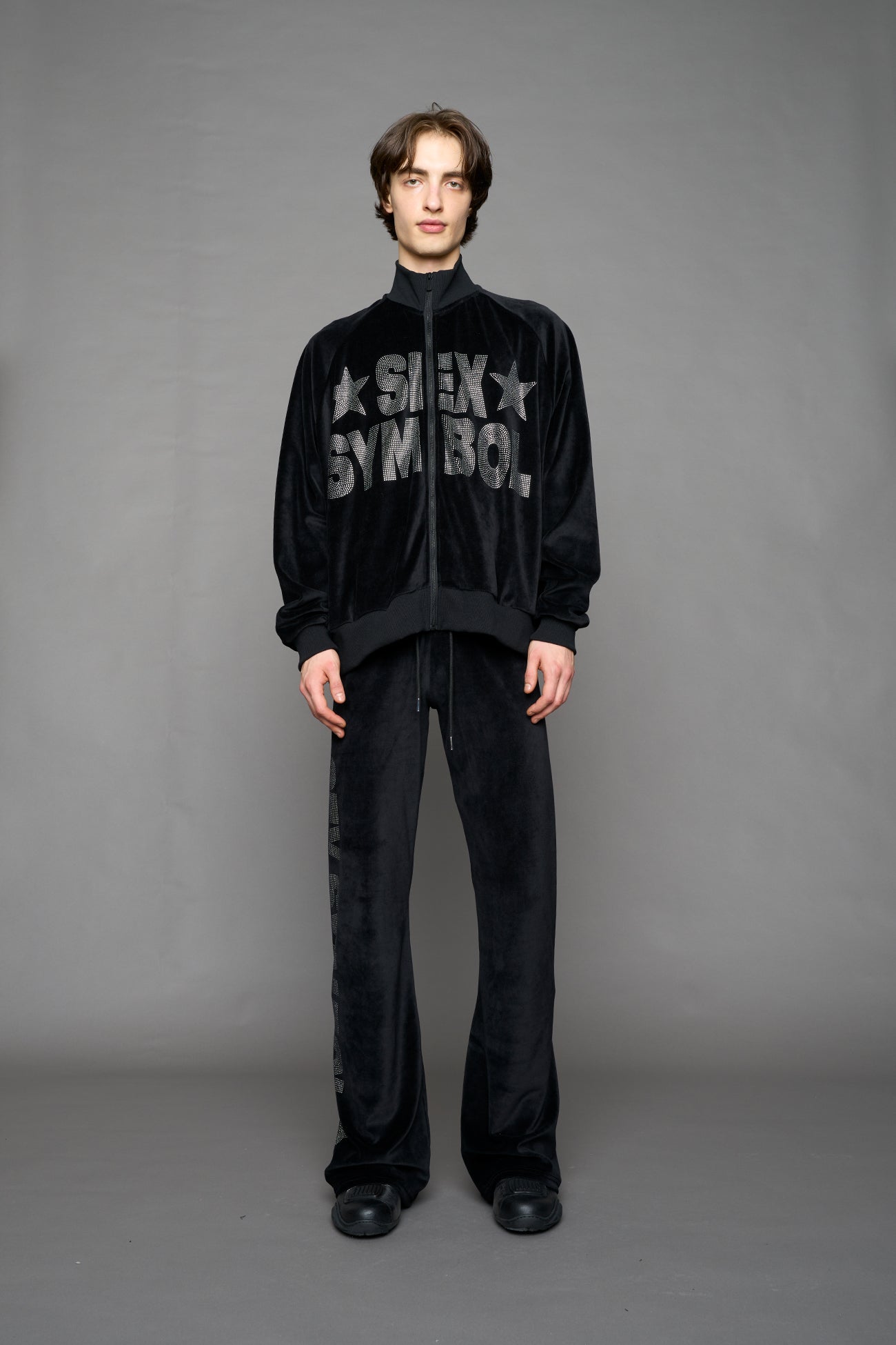 NAMILIA Sex Symbol Velour Jacket - BLACK, xs