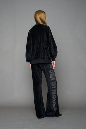 NAMILIA Sex Symbol Velour Pants - BLACK, xs