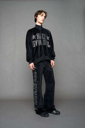 NAMILIA Sex Symbol Velour Pants - BLACK, xs