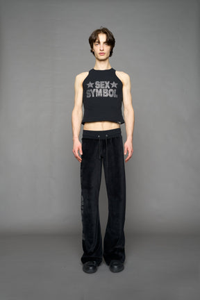 NAMILIA Sex Symbol Velour Pants - BLACK, xs