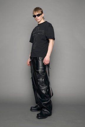 NAMILIA Shredded Chain T-Shirt - black print, xs