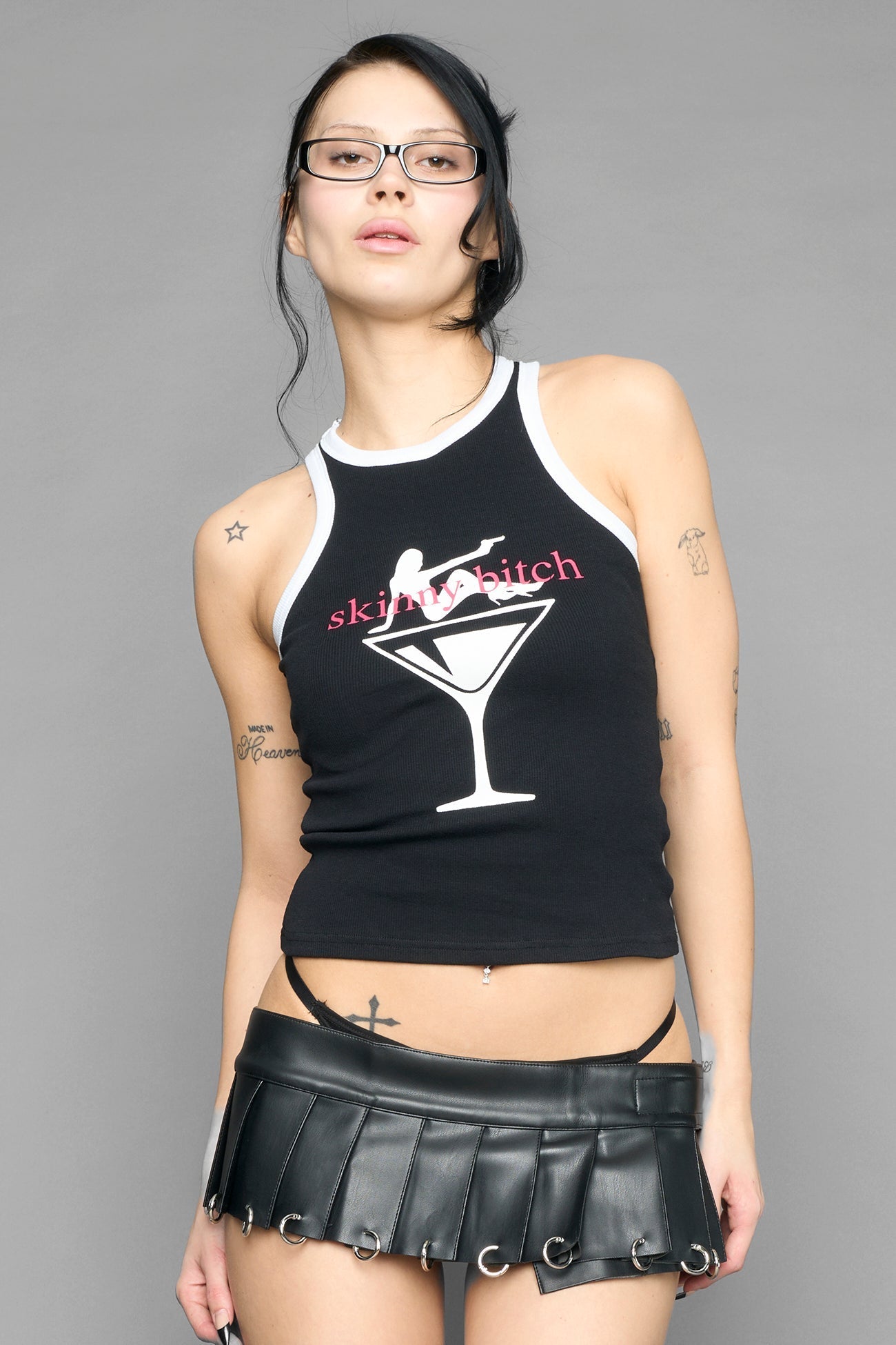 NAMILIA skinny b*tch tank top - BLACK, xs