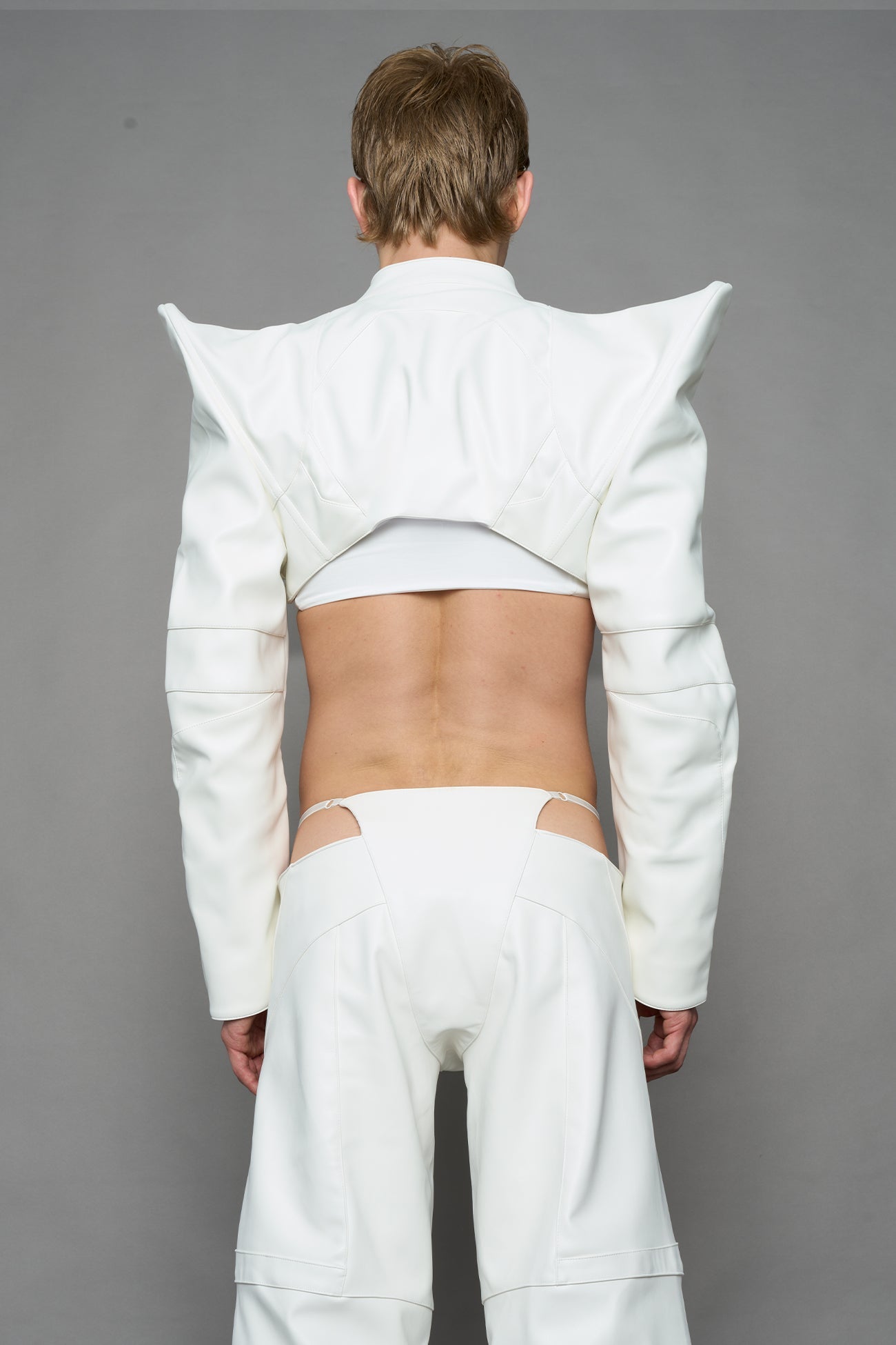 NAMILIA Spike Moto Bolero Jacket - WHITE, xs