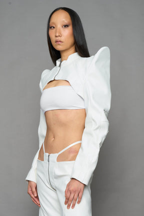NAMILIA Spike Moto Bolero Jacket - WHITE, xs