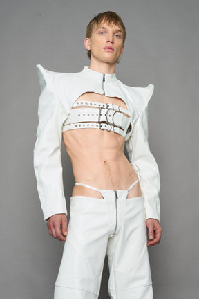 NAMILIA Spike Moto Bolero Jacket - WHITE, xs