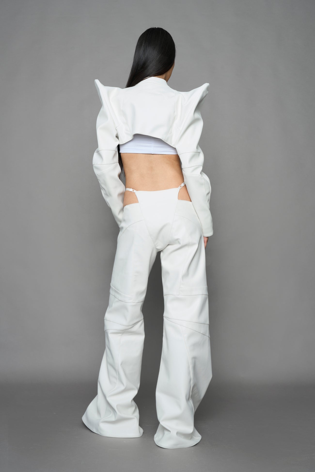 NAMILIA Spike Moto Bolero Jacket - WHITE, xs